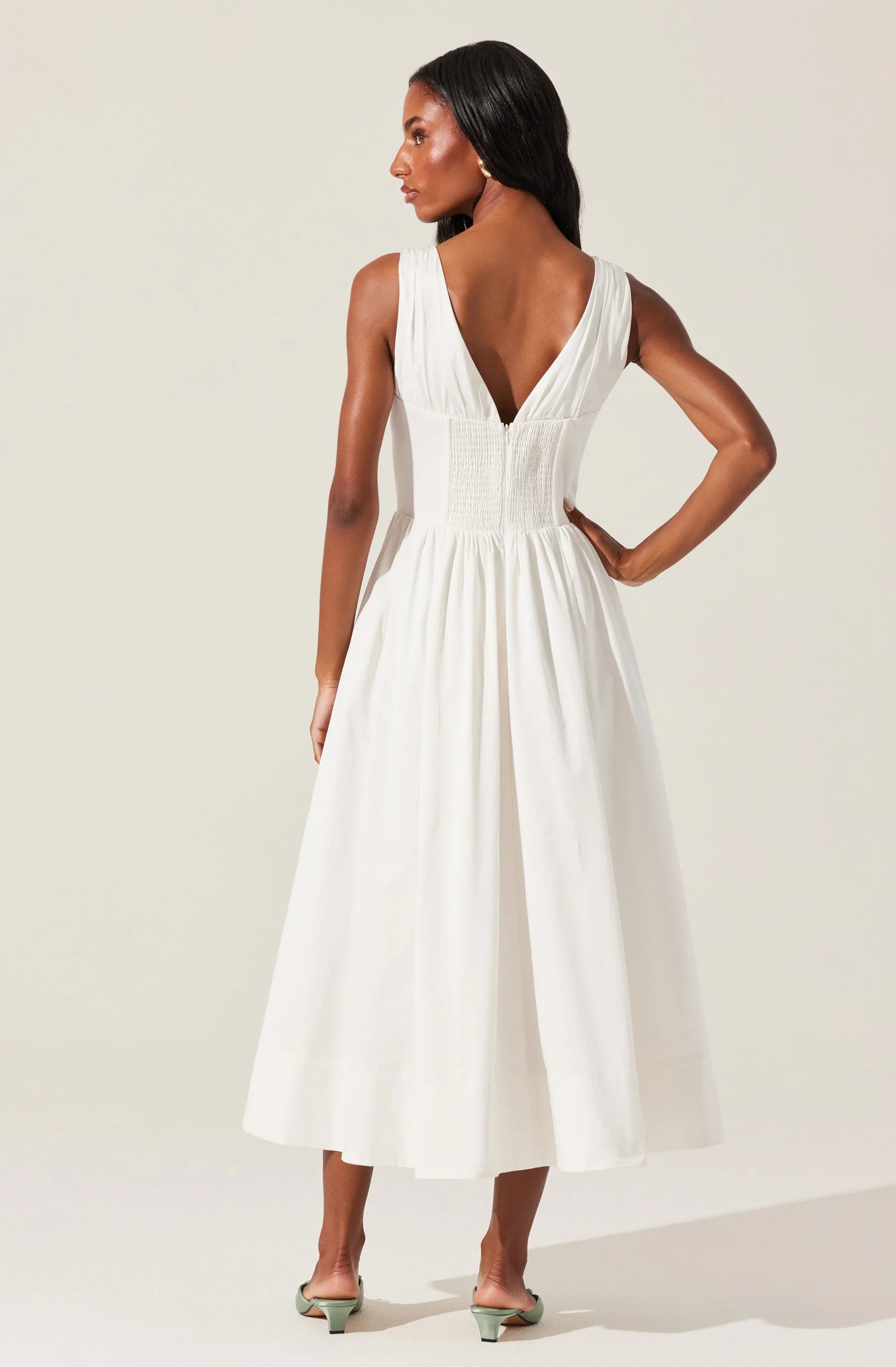 Maili Corset Poplin Midi Dress