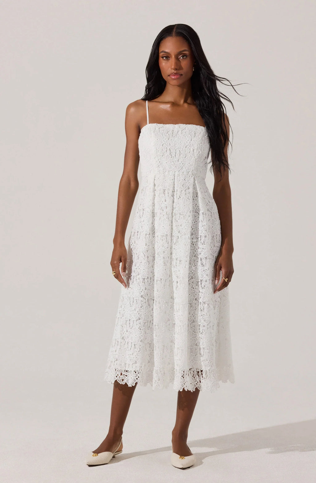 Floral Lace Midi Dress