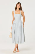 Vinya Plaid Bow-Back Midi Dress