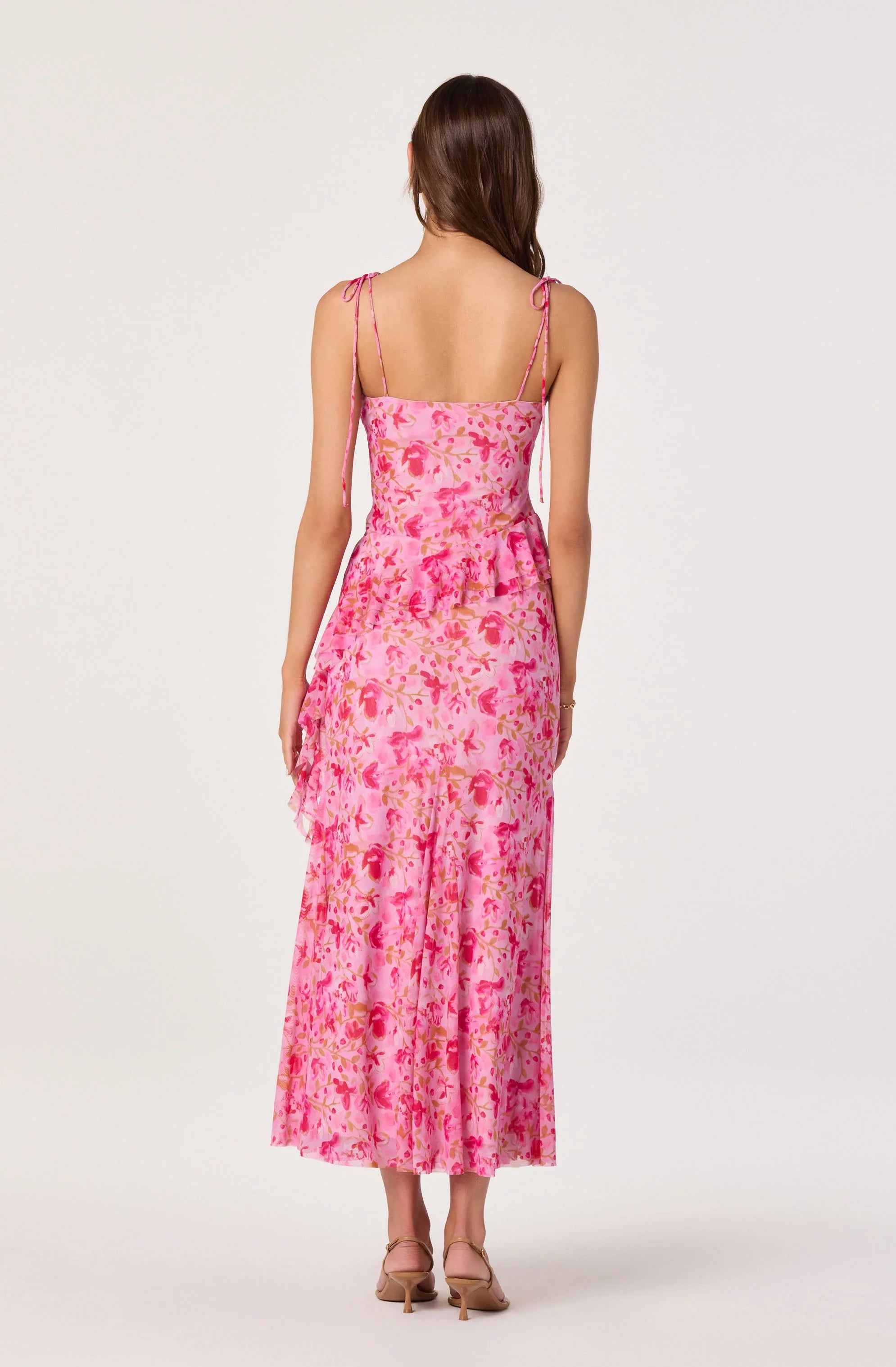 Mejra Floral Godet Knit Midi Skirt
