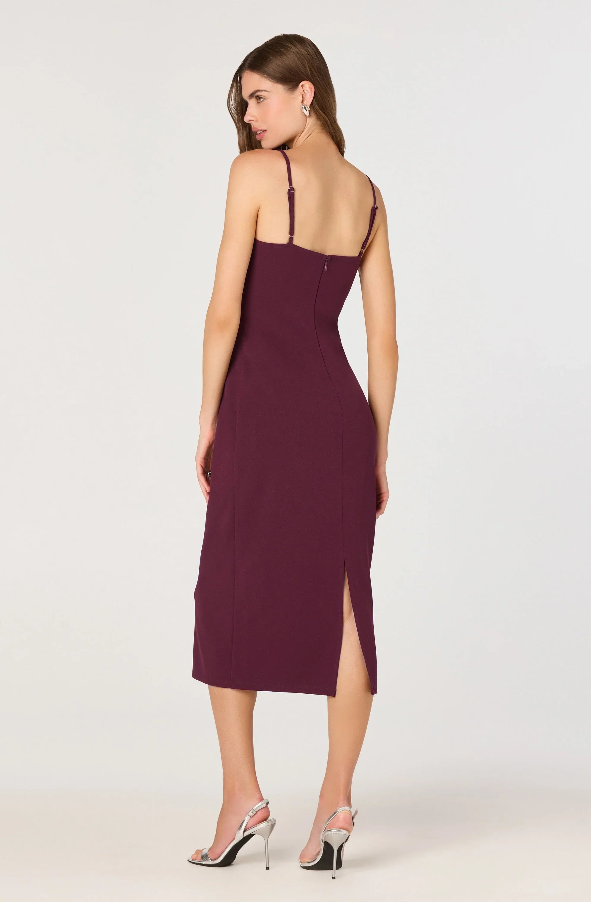 Bow Strap Bustier Midi Dress