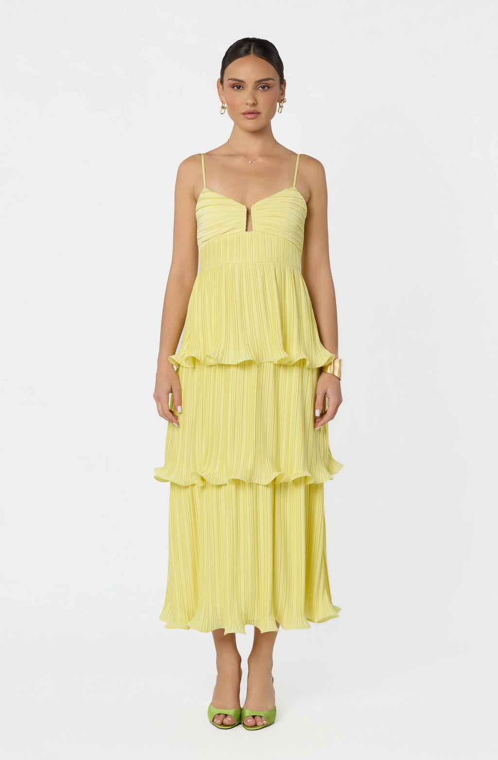 Lupin Pleated Tiered Maxi Dress