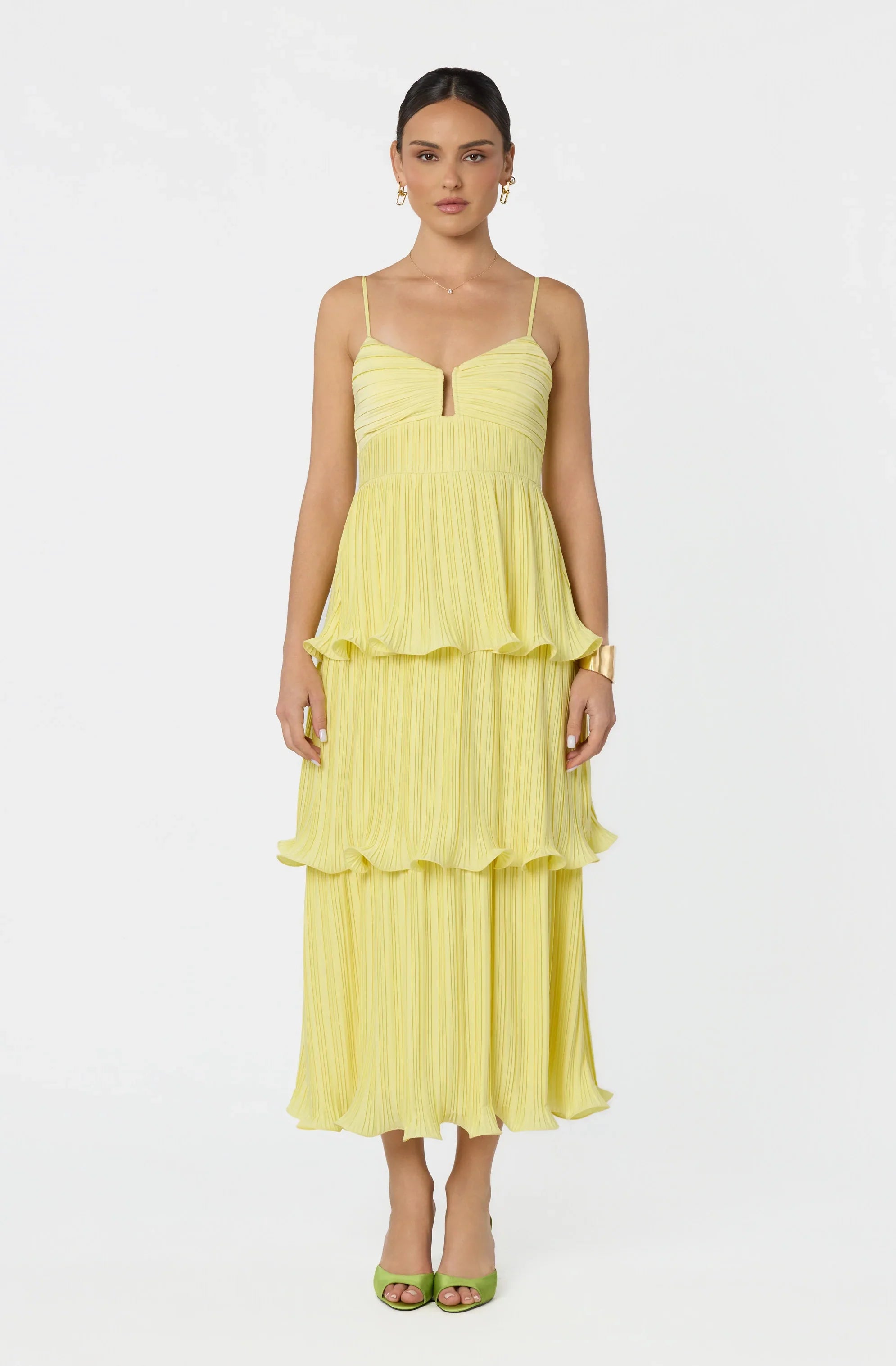 Lupin Pleated Tiered Maxi Dress