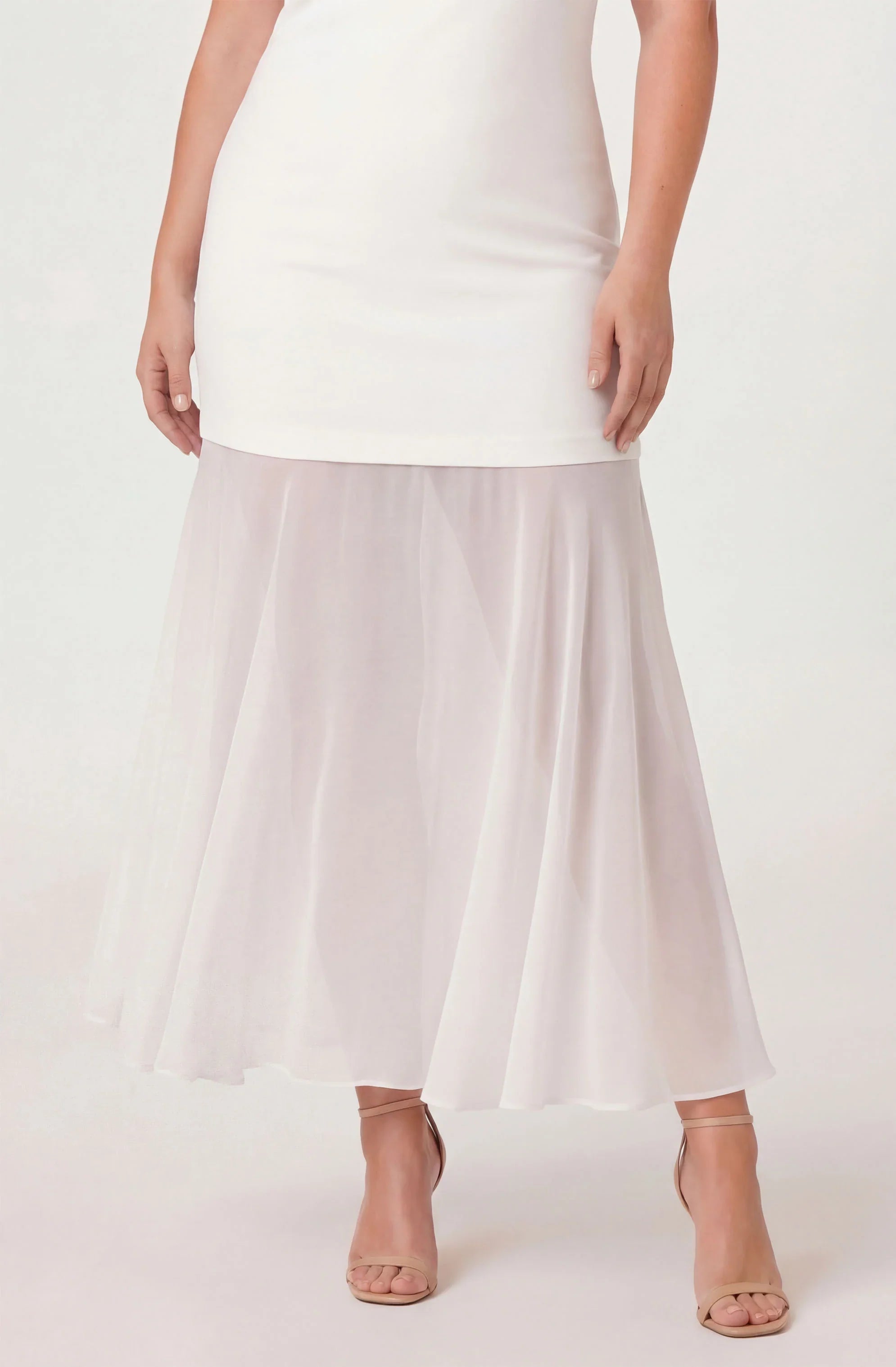 Lizet Strapless Mini Dress with Sheer Maxi Overlay