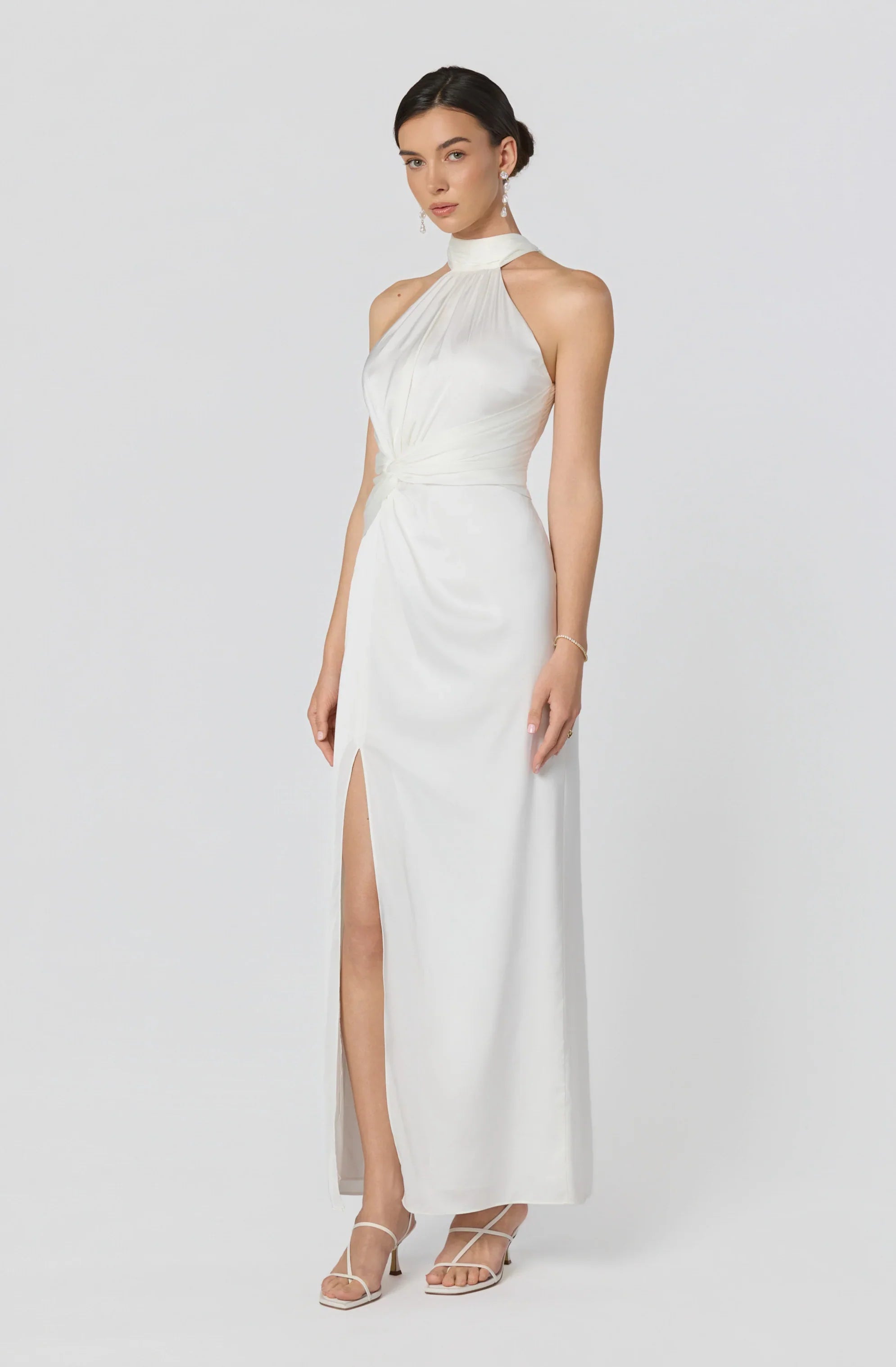 Aspen Twist Front Halter Maxi Dress