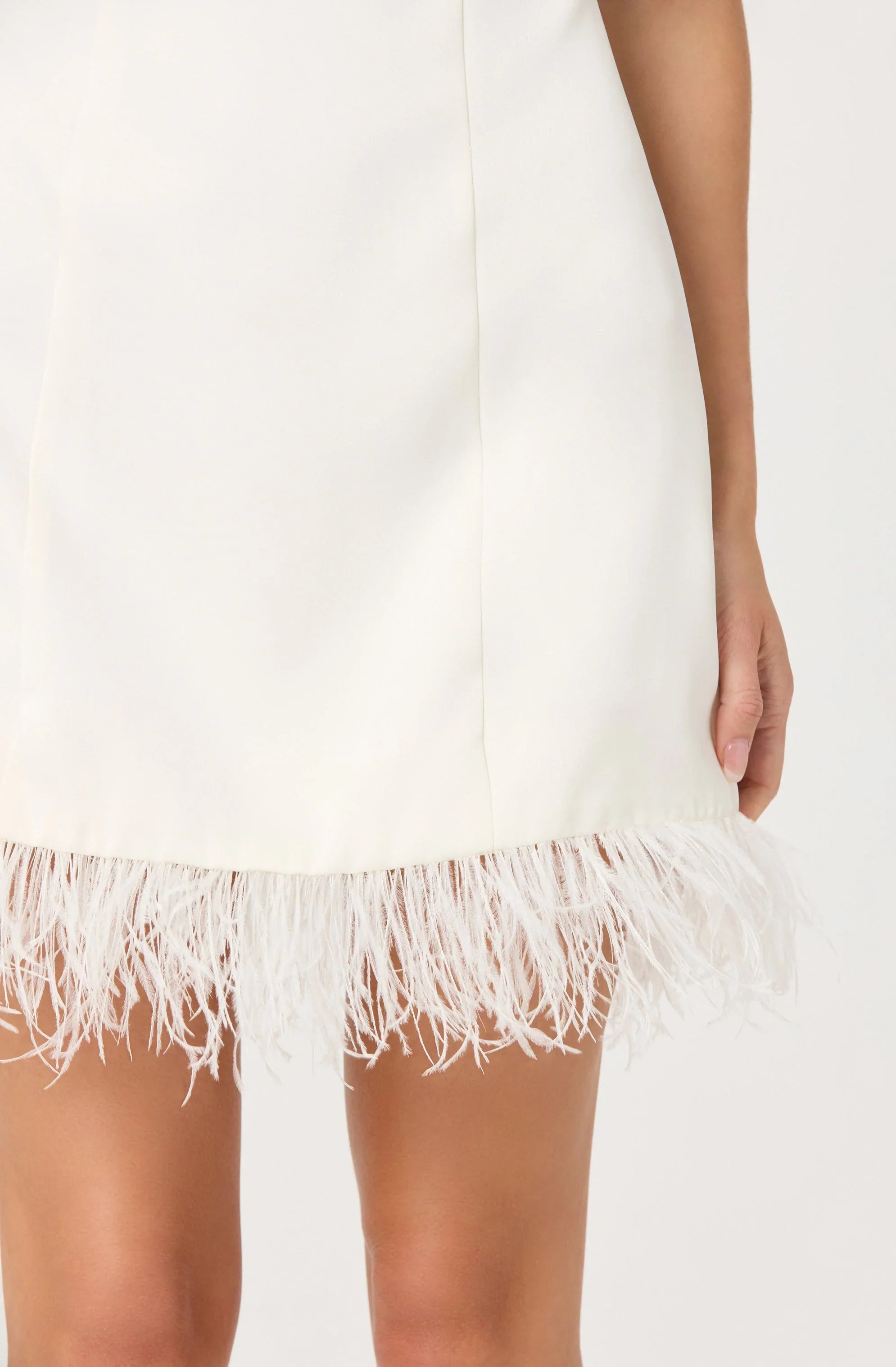 Alisanne Feather Trim Mini Dress