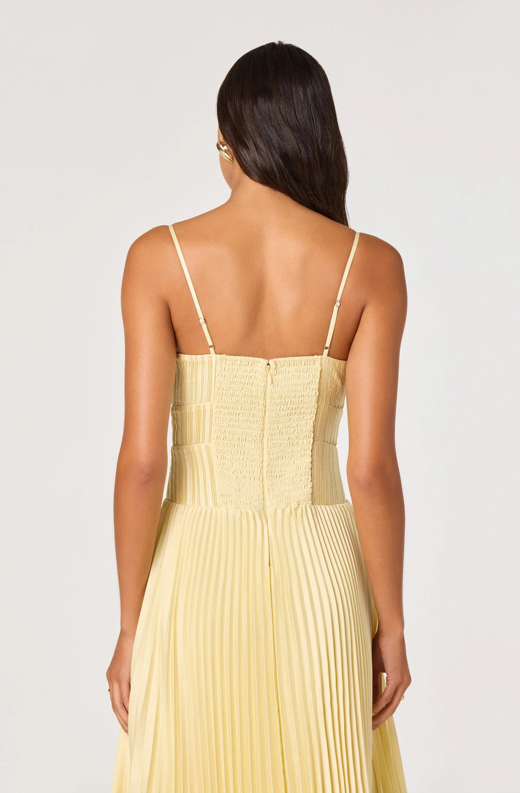 Shionagh Satin Bow-Detail Pleated Midi Dress