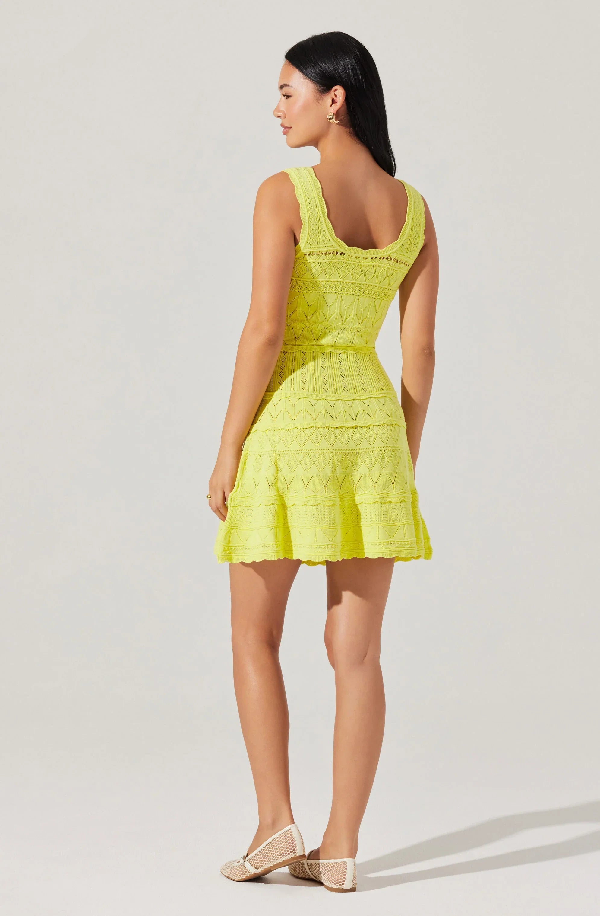 Shereena Pointelle Sweater Mini Dress