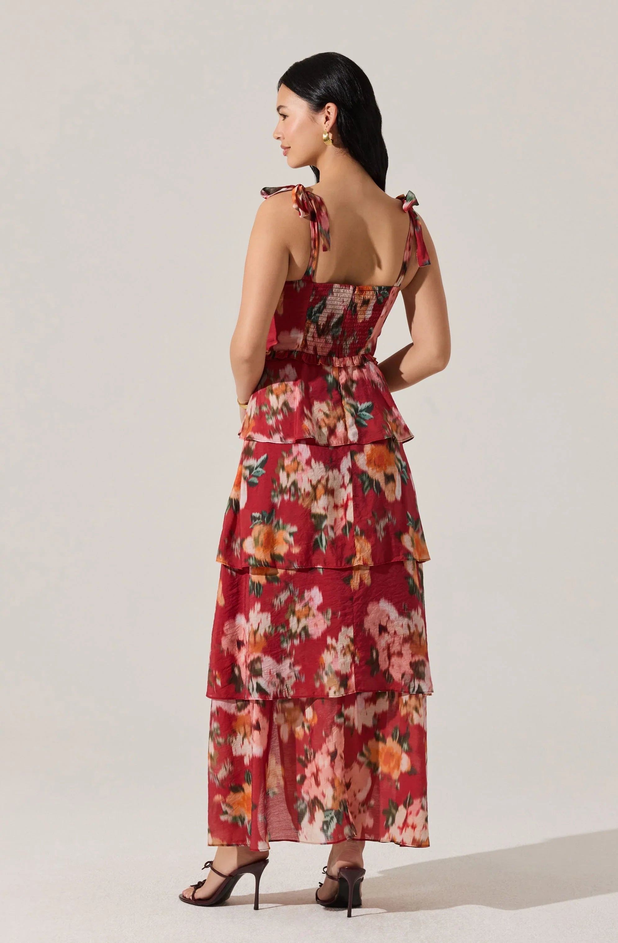 Mellorie Sweetheart Tiered Floral Maxi Dress