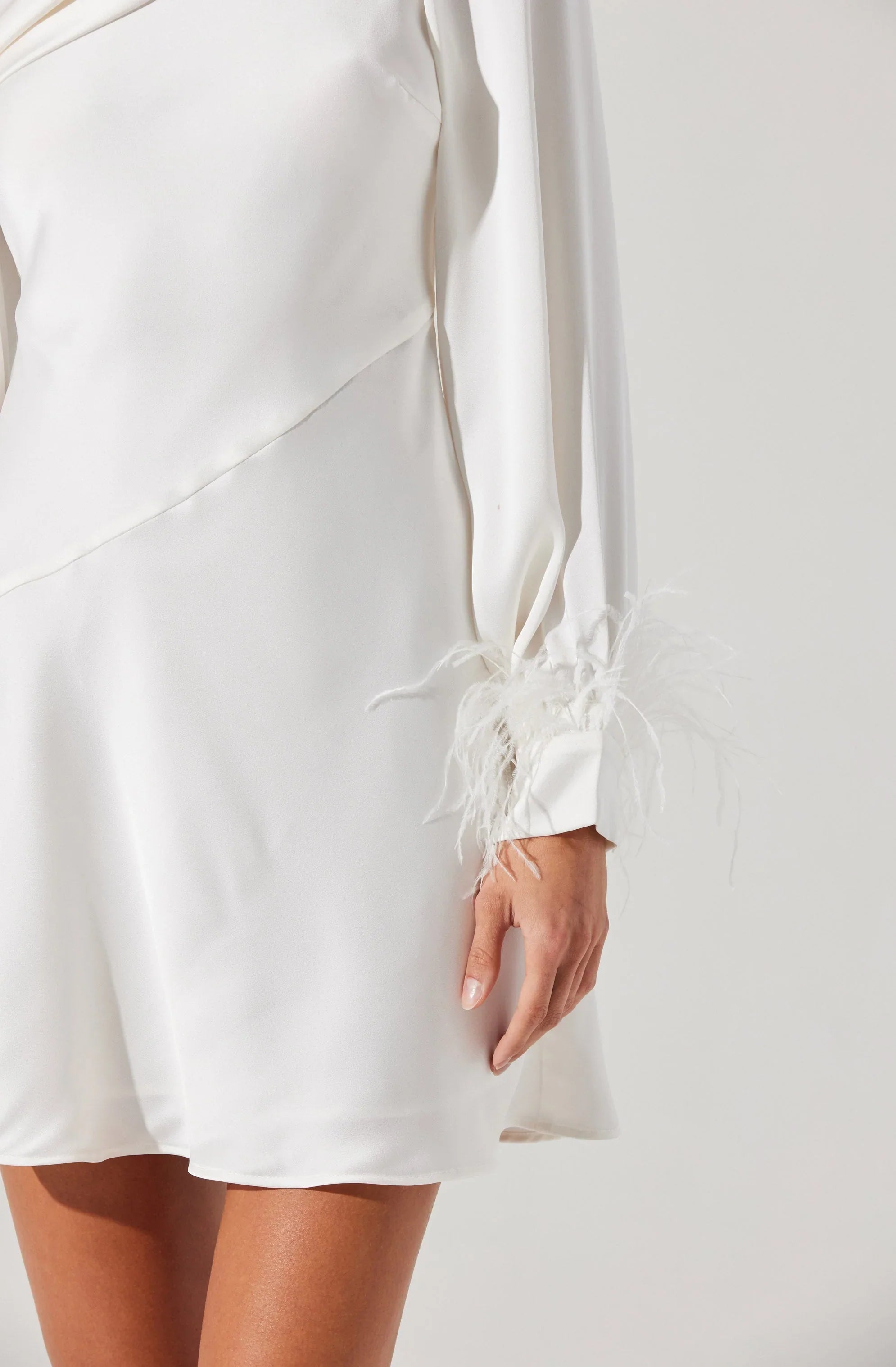 Augusta Feather Trim Mini Dress