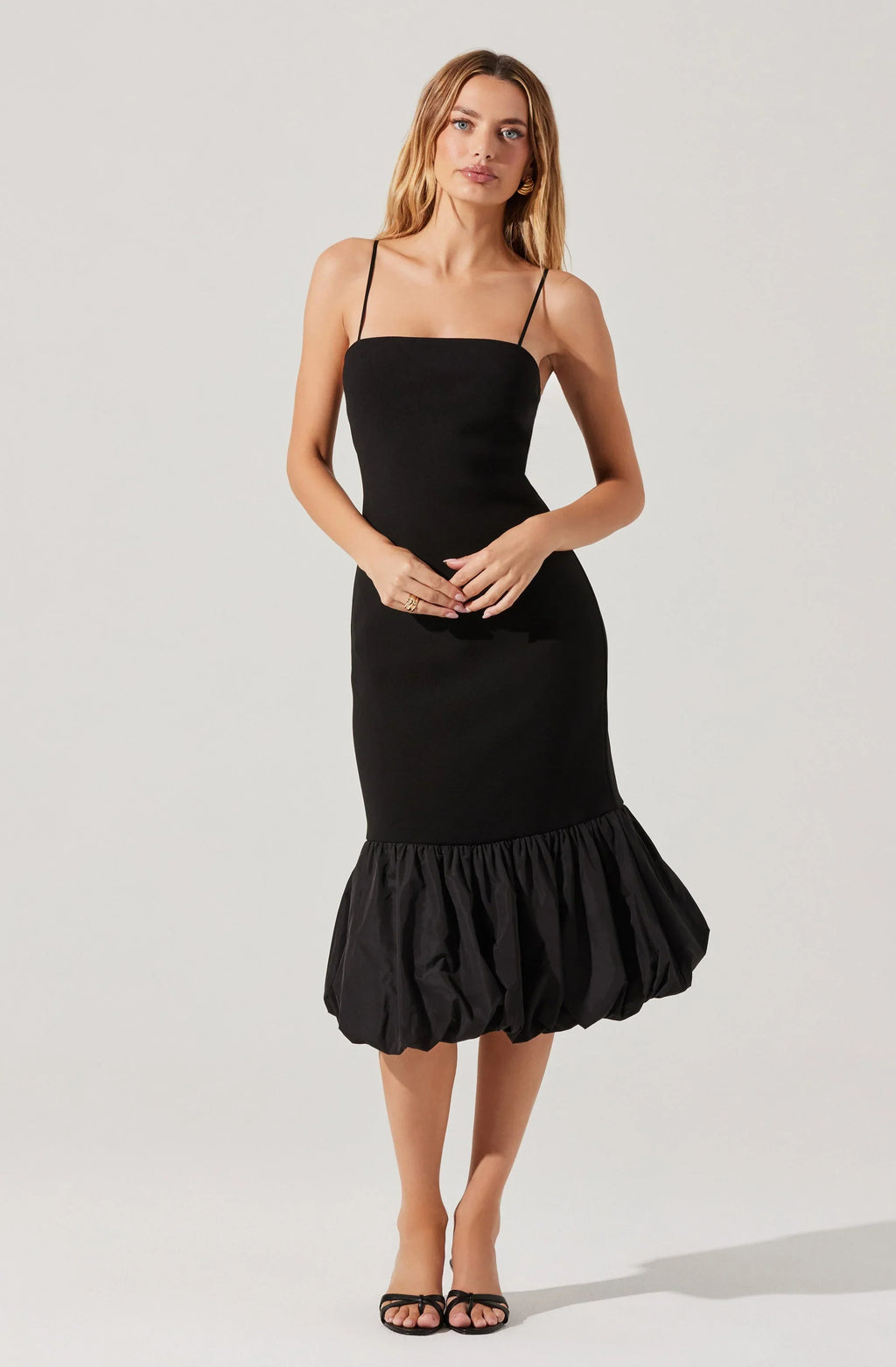 Brittnea Bodycon Bubble Hem Midi Dress