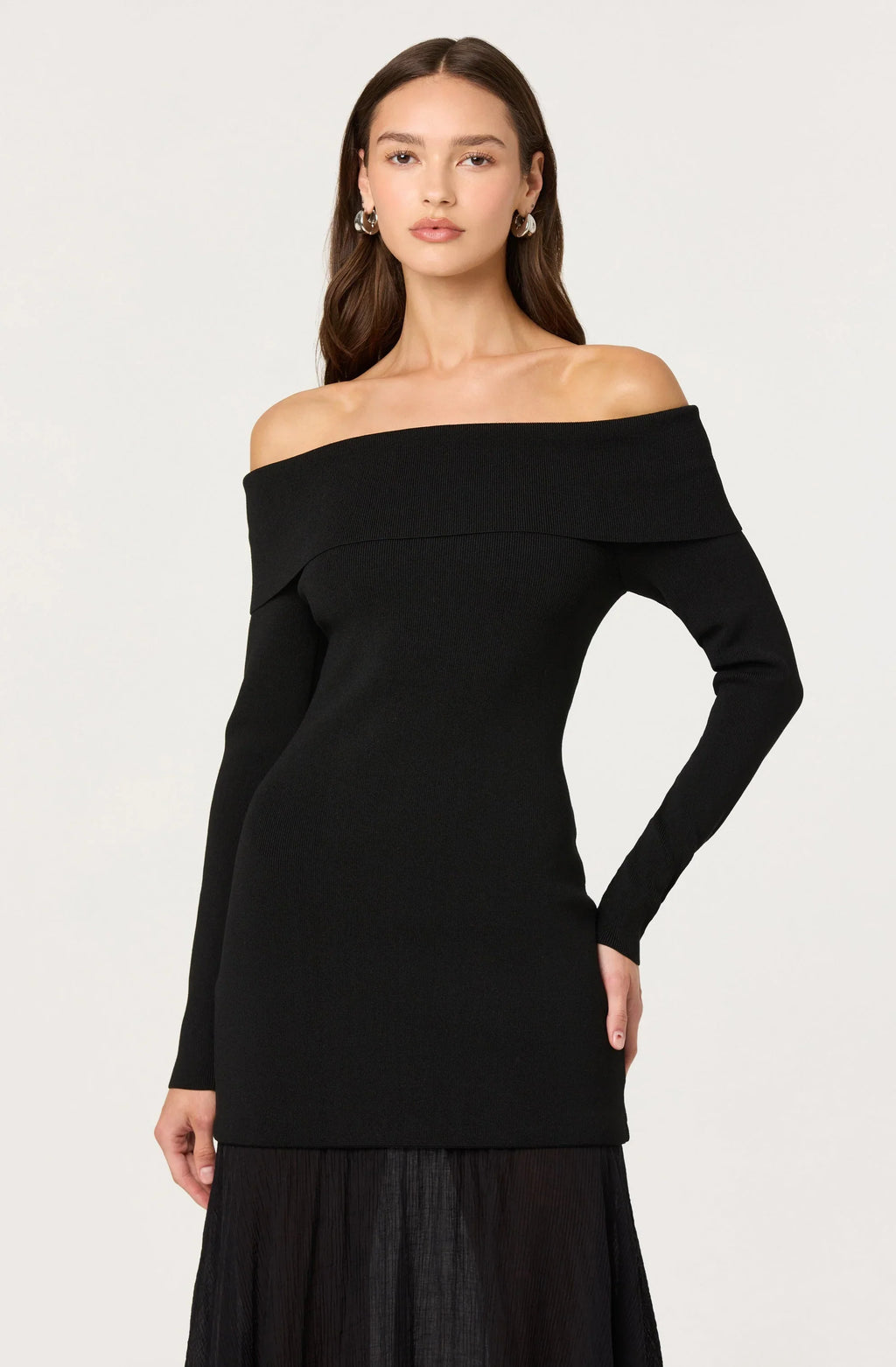 Lidia Off-Shoulder Pleated Midi Dress
