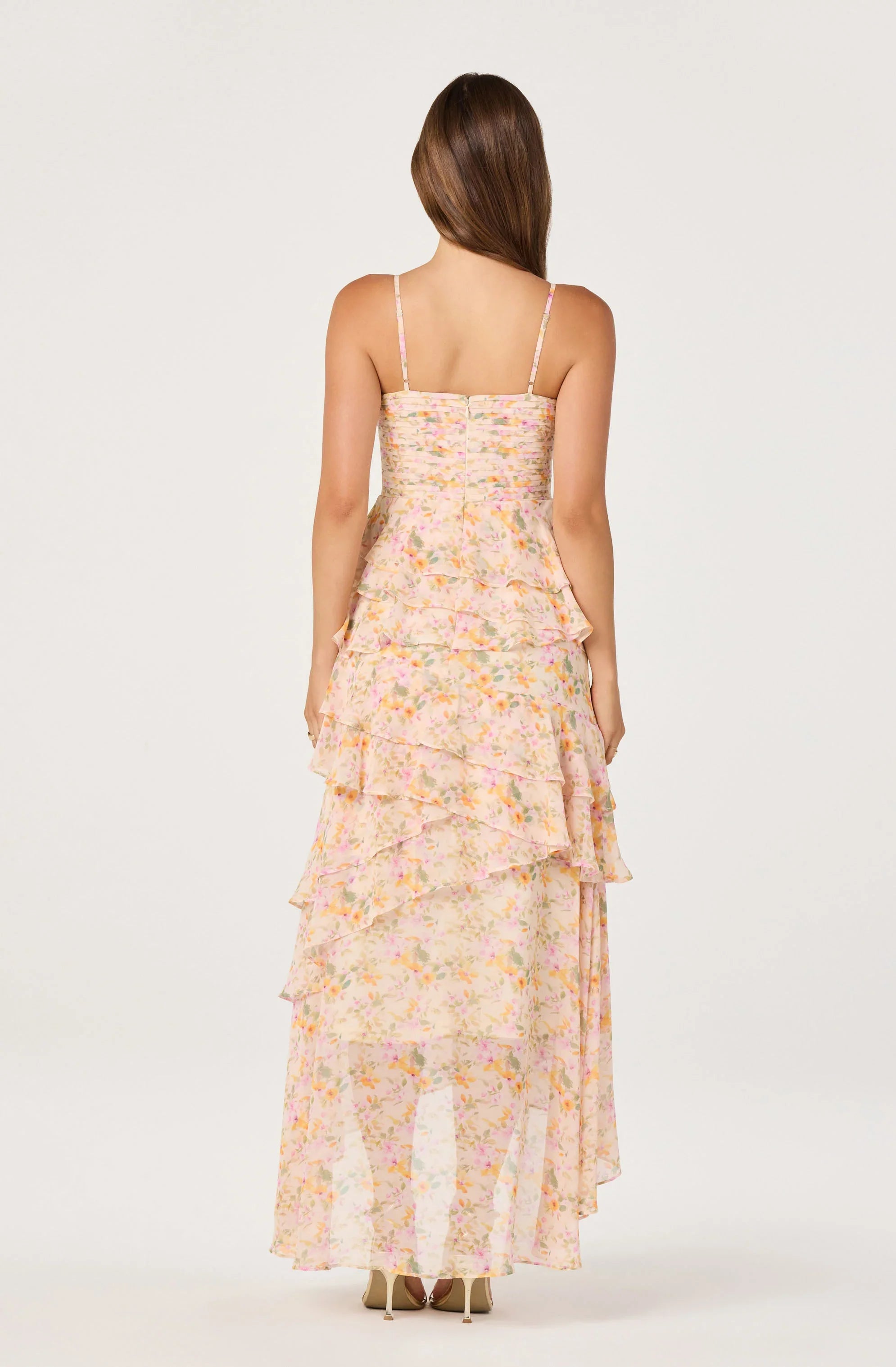 Coline Ruffle Chiffon Maxi Dress