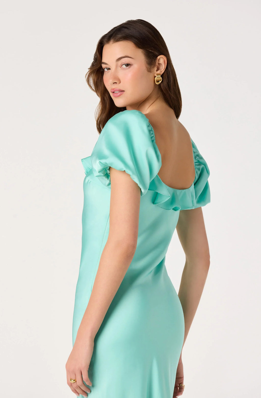 Bethrose 3D Rose Satin Maxi Dress