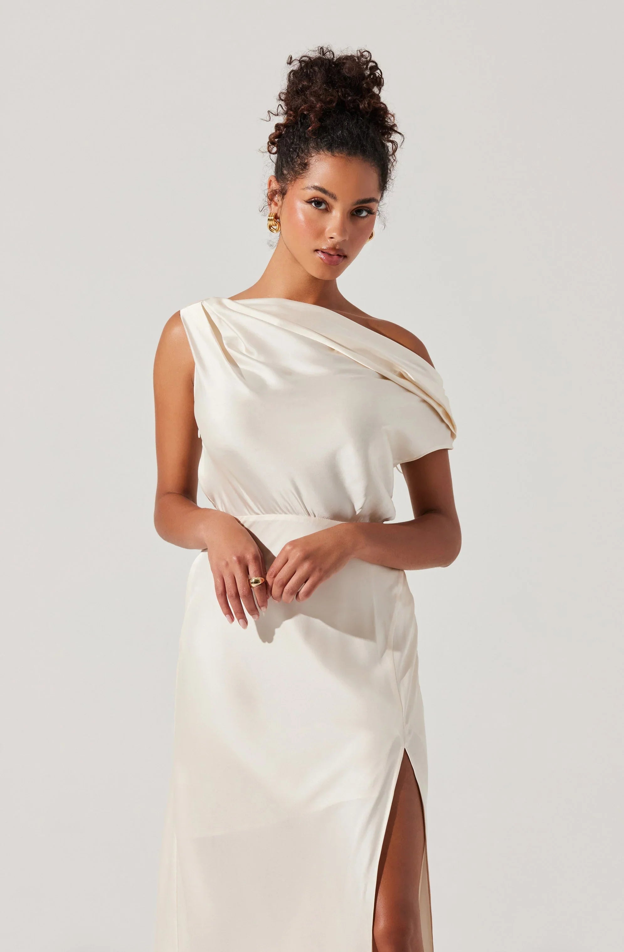 Monroe Satin Off Shoulder Maxi Dress