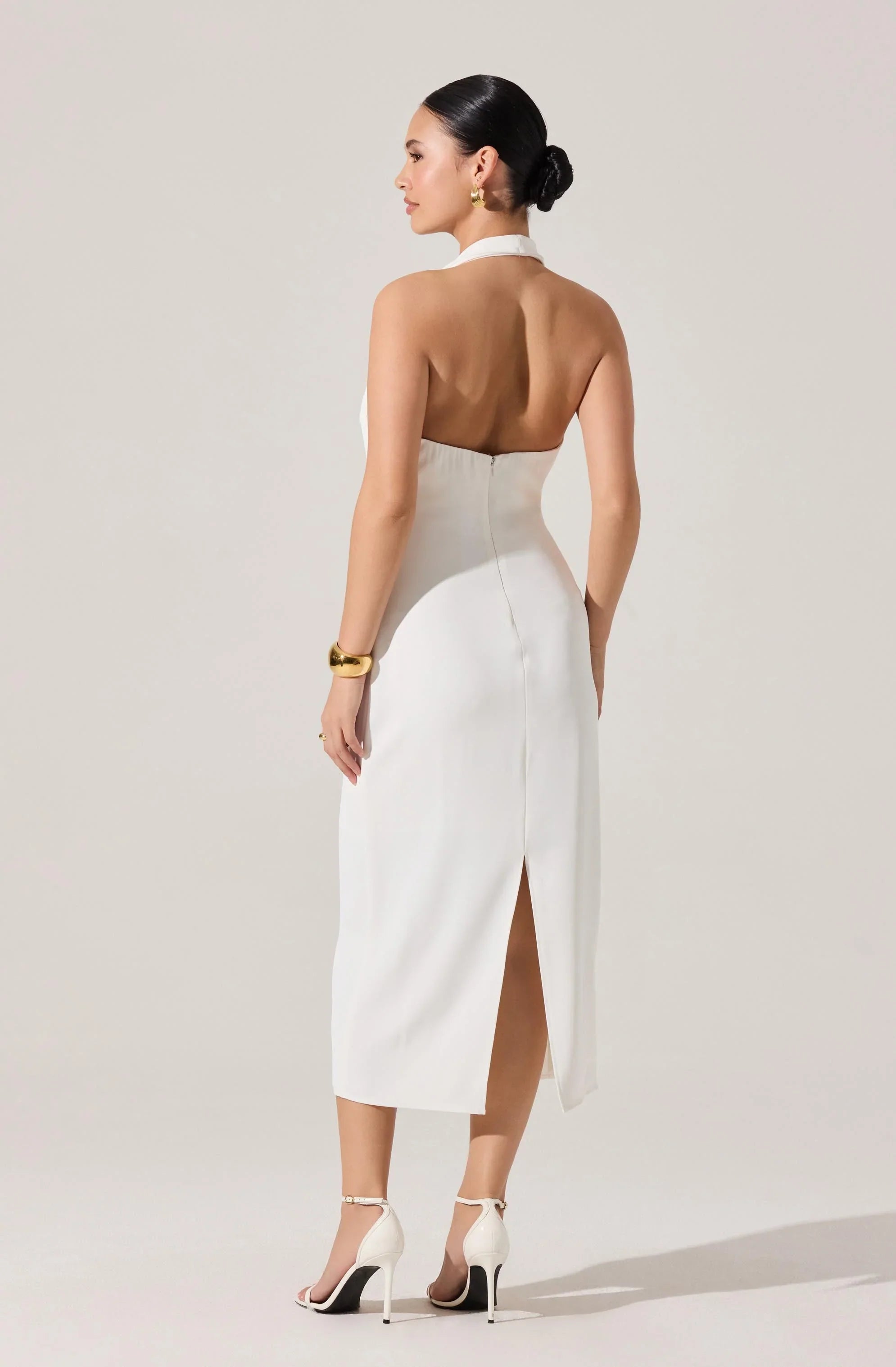Alanna Halter Cowl Neck Midi Dress