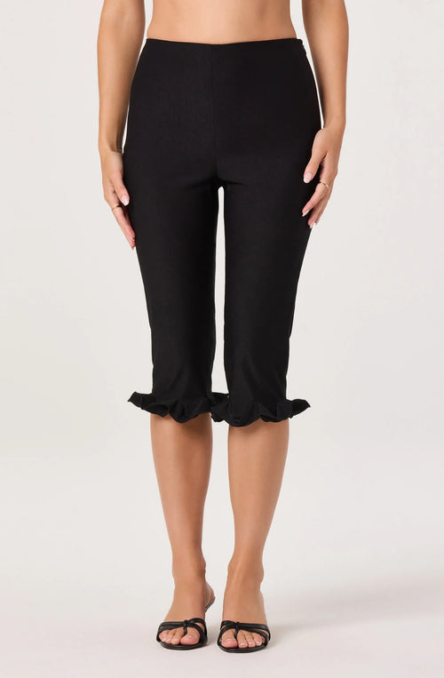 Amalie Ruffle Hem Capri Pants