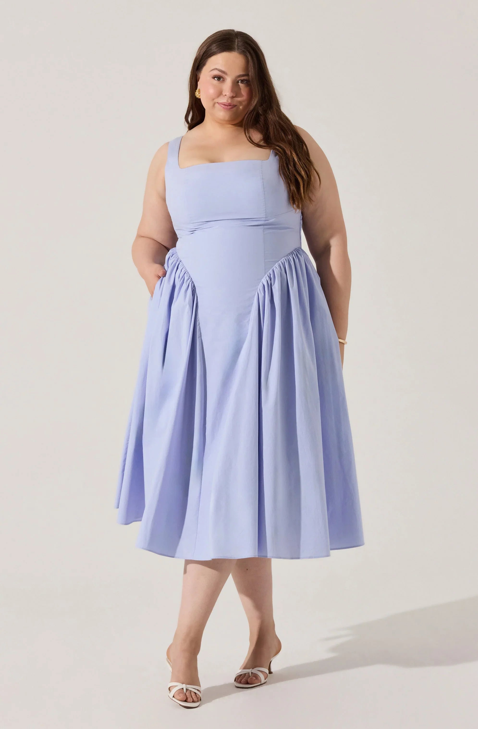 Vinya Poplin Drop Waist Dress