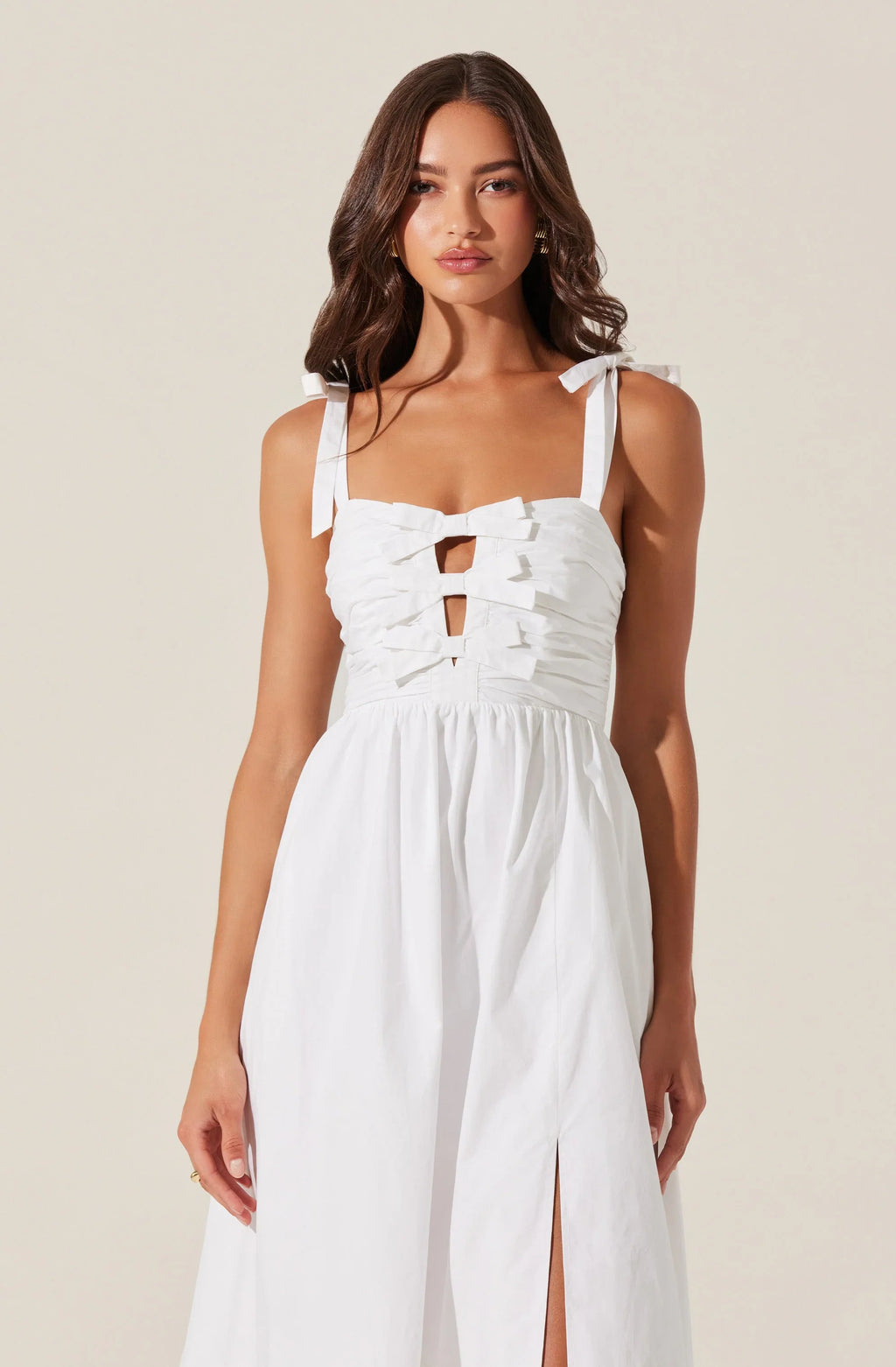 Helia Bow Front Midi Dress