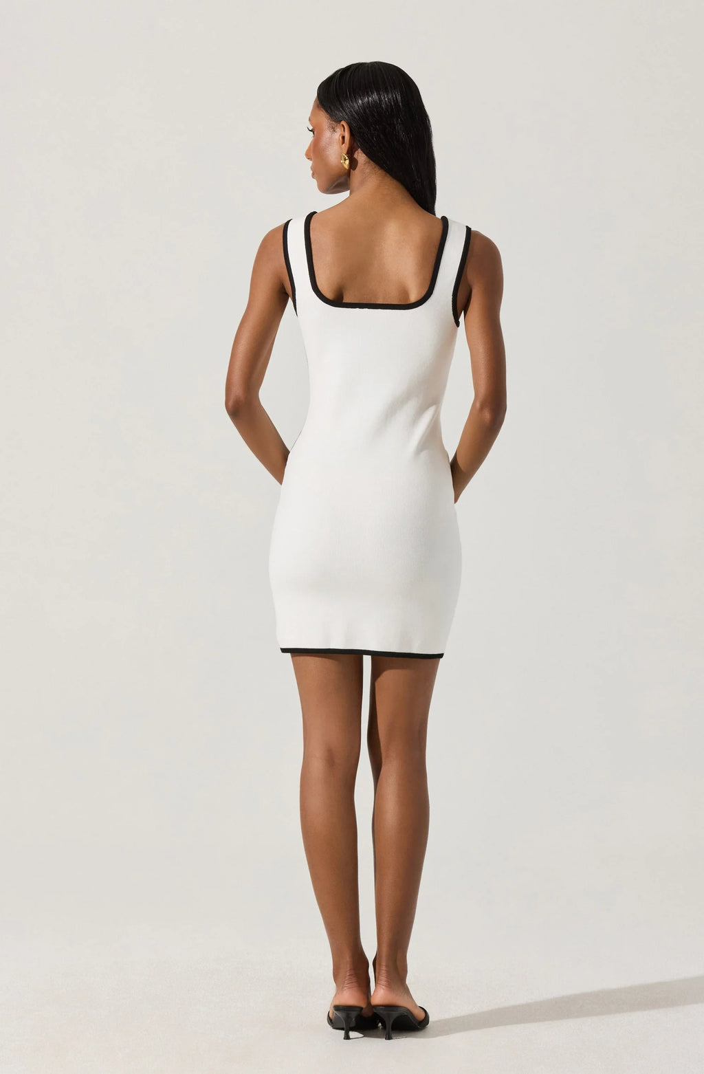 Contrast Trim Knit Mini Dress