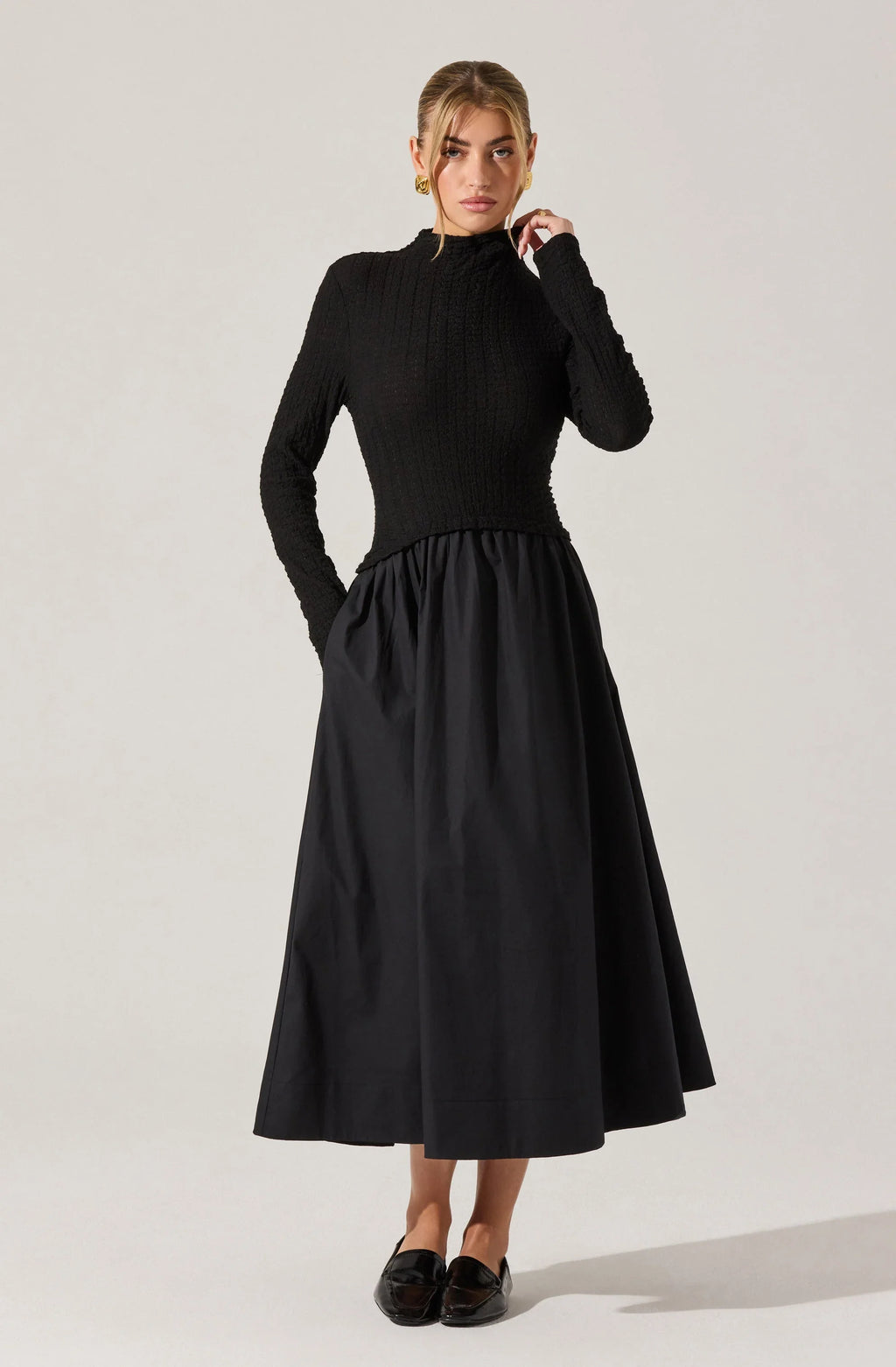 Kearney Mixed Media Midi Dress