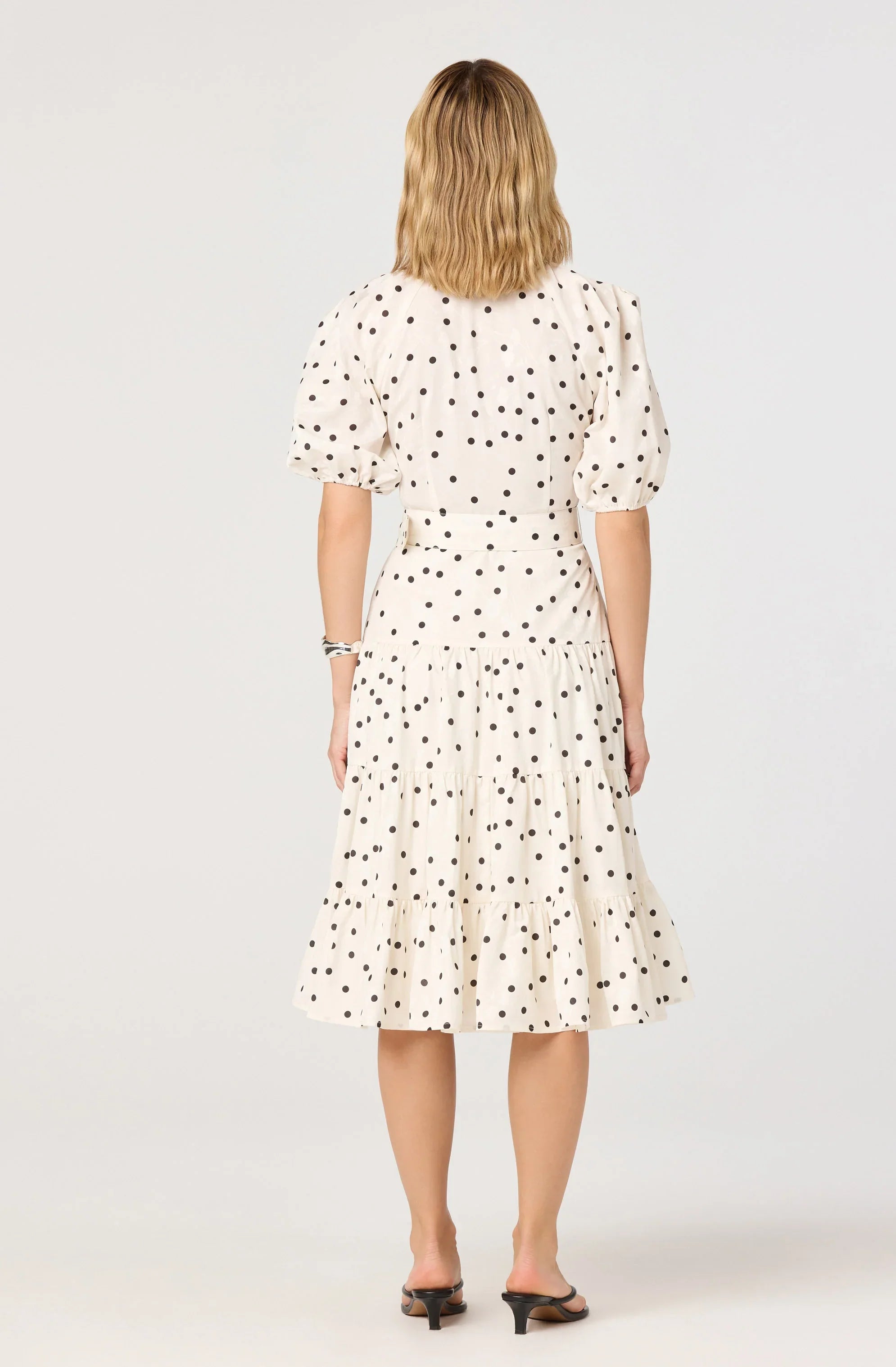 Minnie Polka Dot Tiered Midi Dress